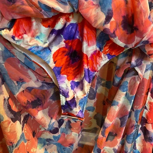 PatBO Violet Cut-Out Floral Maxi Dress in Cherry M - Picture 7 of 9